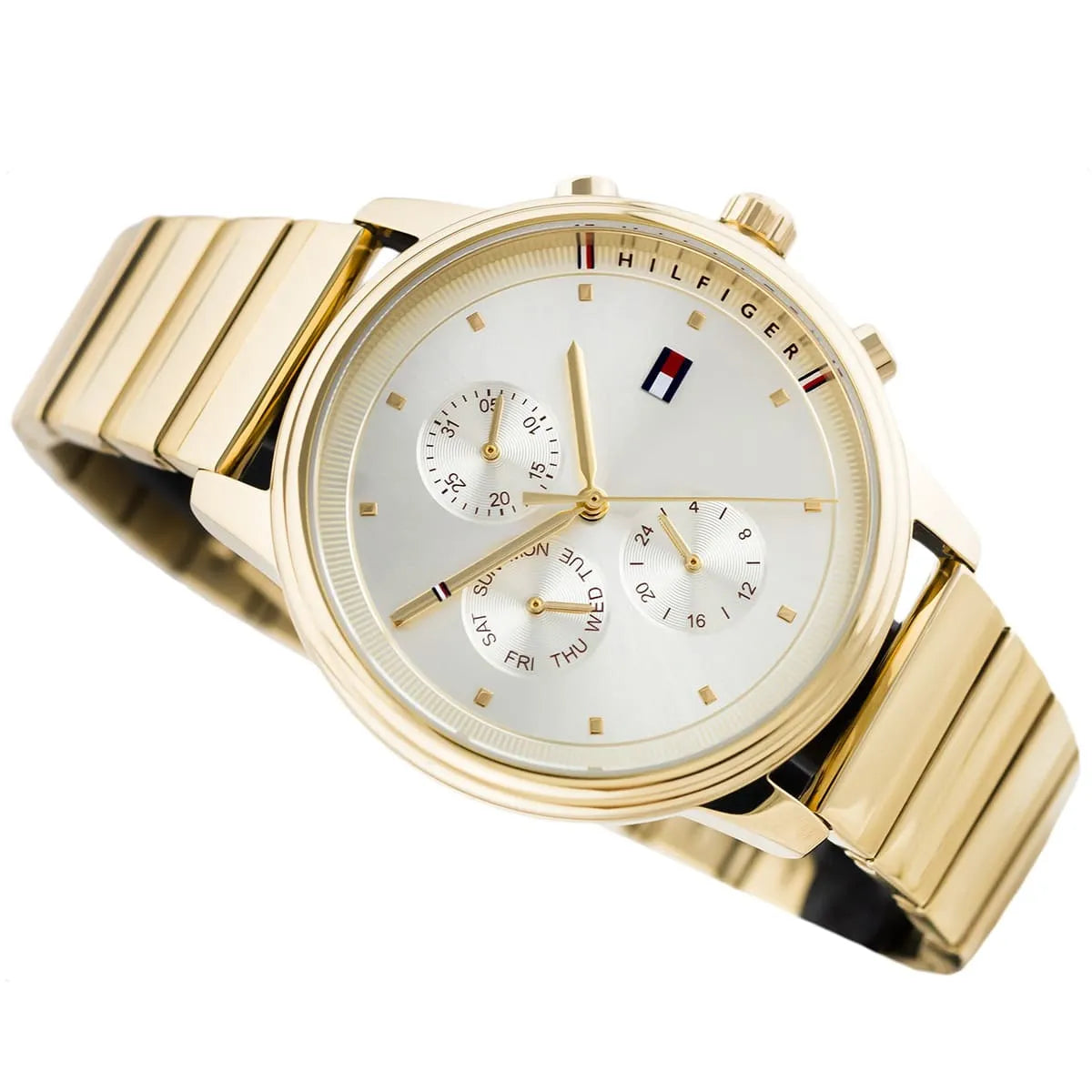 Tommy Hilfiger Blake 1781905 38mm Women's Multi-Function Watch – Gold Sunray & Gold Stainless Steel Bracelet