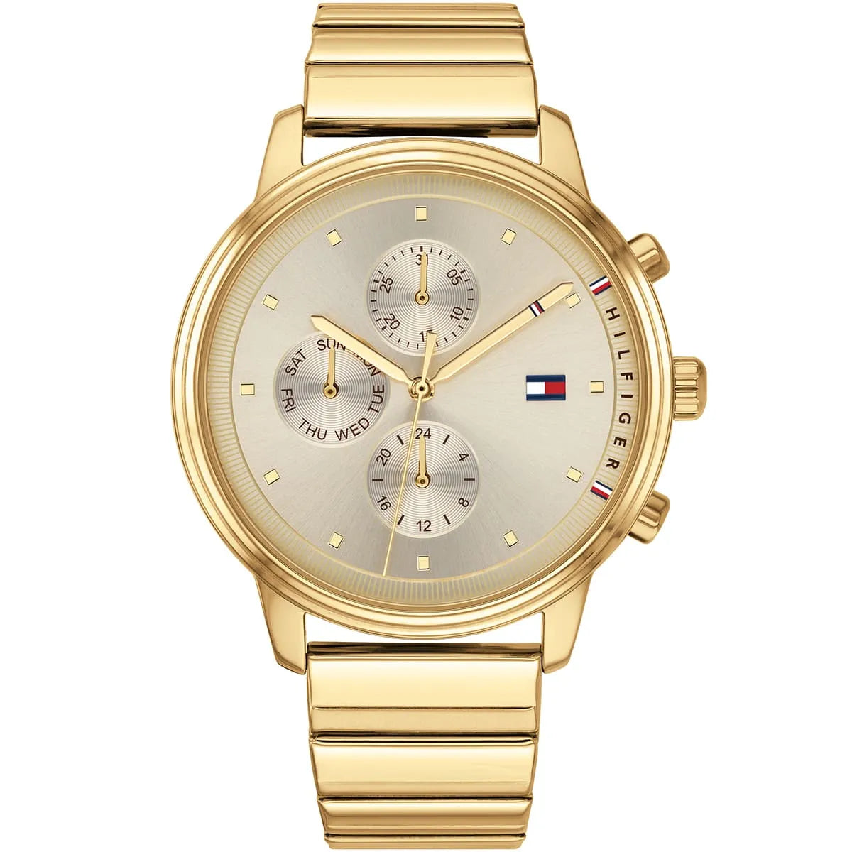 Tommy Hilfiger Blake 1781905 38mm Women's Multi-Function Watch – Gold Sunray & Gold Stainless Steel Bracelet