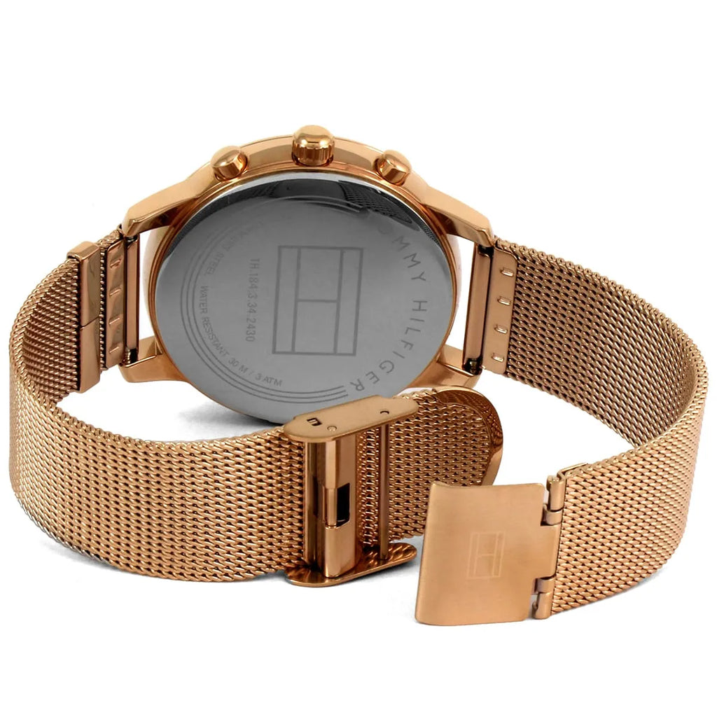 Tommy Hilfiger Signature 1781907 38mm Women's Multi-Function Watch – Rose Gold Sunray & Rose Gold Stainless Steel Mesh Bracelet