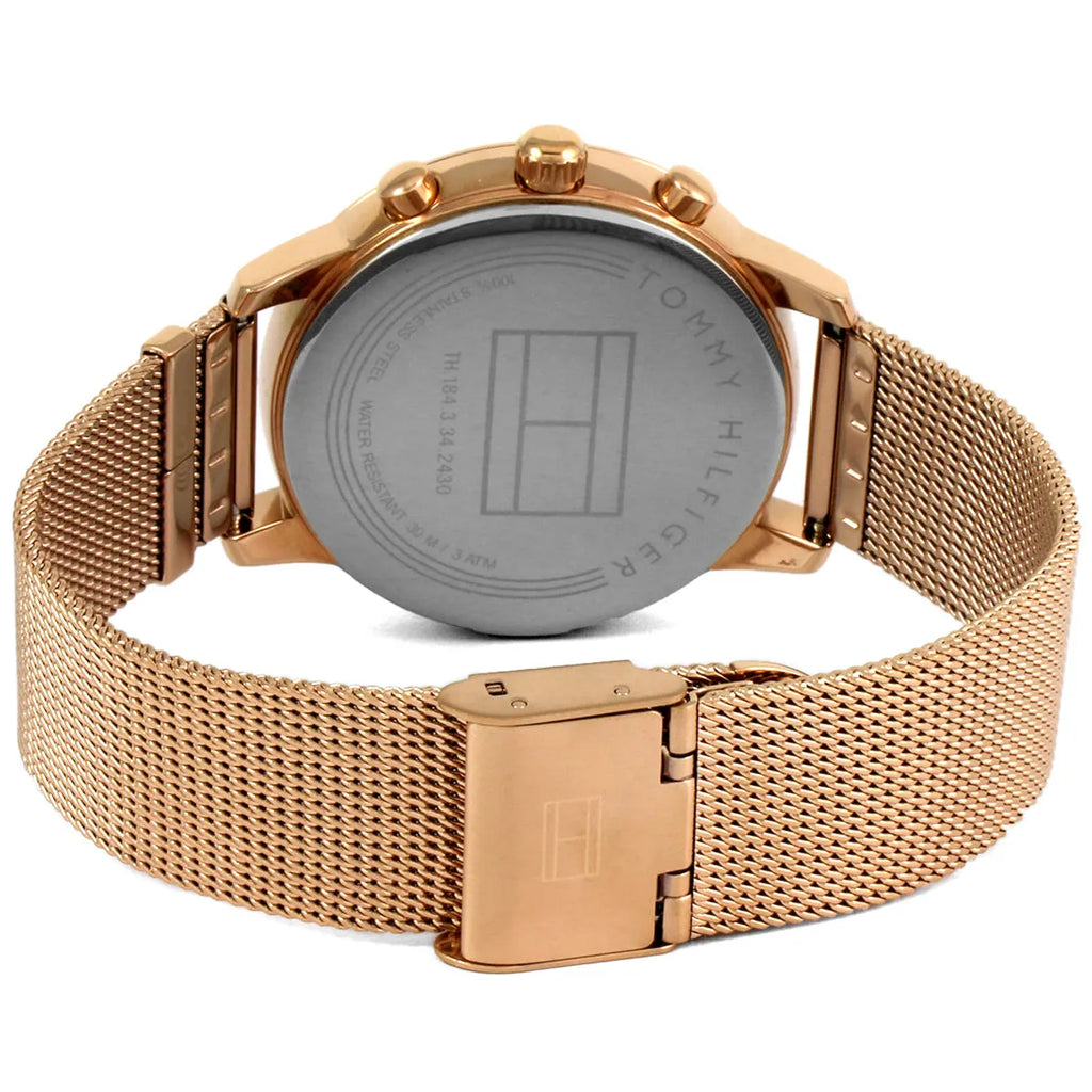 Tommy Hilfiger Signature 1781907 38mm Women's Multi-Function Watch – Rose Gold Sunray & Rose Gold Stainless Steel Mesh Bracelet