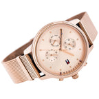Tommy Hilfiger Signature 1781907 38mm Women's Multi-Function Watch – Rose Gold Sunray & Rose Gold Stainless Steel Mesh Bracelet