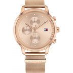 Tommy Hilfiger Signature 1781907 38mm Women's Multi-Function Watch – Rose Gold Sunray & Rose Gold Stainless Steel Mesh Bracelet