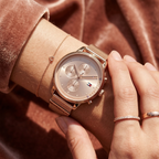 Tommy Hilfiger Signature 1781907 38mm Women's Multi-Function Watch – Rose Gold Sunray & Rose Gold Stainless Steel Mesh Bracelet