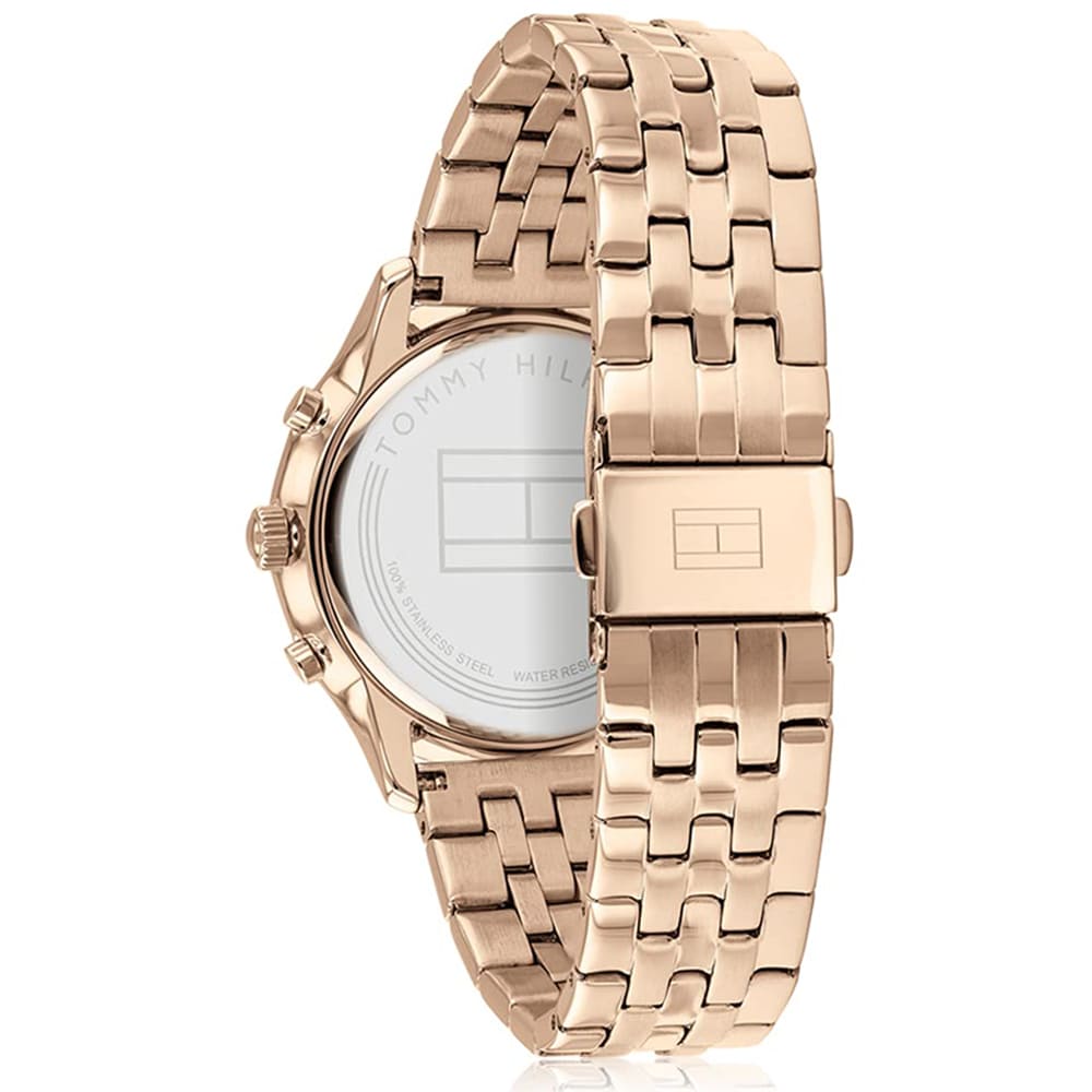 Tommy Hilfiger Ari 1781978 38mm Women's Multi-Function Watch – Off-White Sunray & Rose Gold Stainless Steel Bracelet