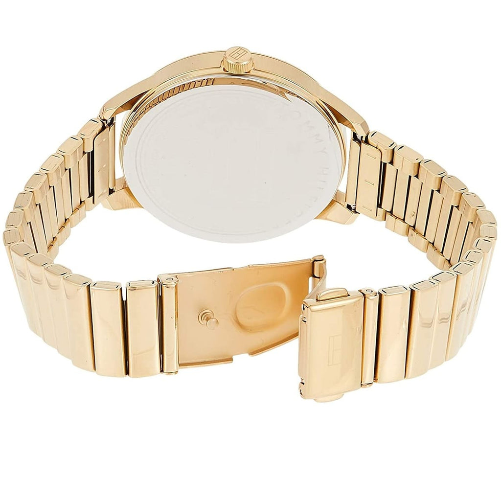 Tommy Hilfiger Brooke 1782019 38mm Women's Multi-Function Watch – Black Sunray & Gold Stainless Steel Bracelet
