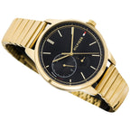 Tommy Hilfiger Brooke 1782019 38mm Women's Multi-Function Watch – Black Sunray & Gold Stainless Steel Bracelet