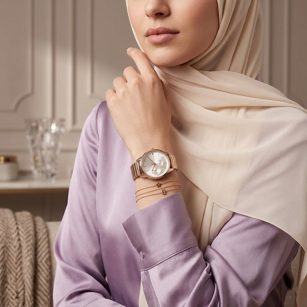 Tommy Hilfiger Brooke 1782021 38mm Women's Multi-Function Watch – Silver Sunray & Rose Gold Stainless Steel Bracelet