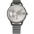 Tommy Hilfiger Brooke 1782062 38mm Women's Multi-Function Watch – Silver Sunray & Gunmetal Stainless Steel Bracelet