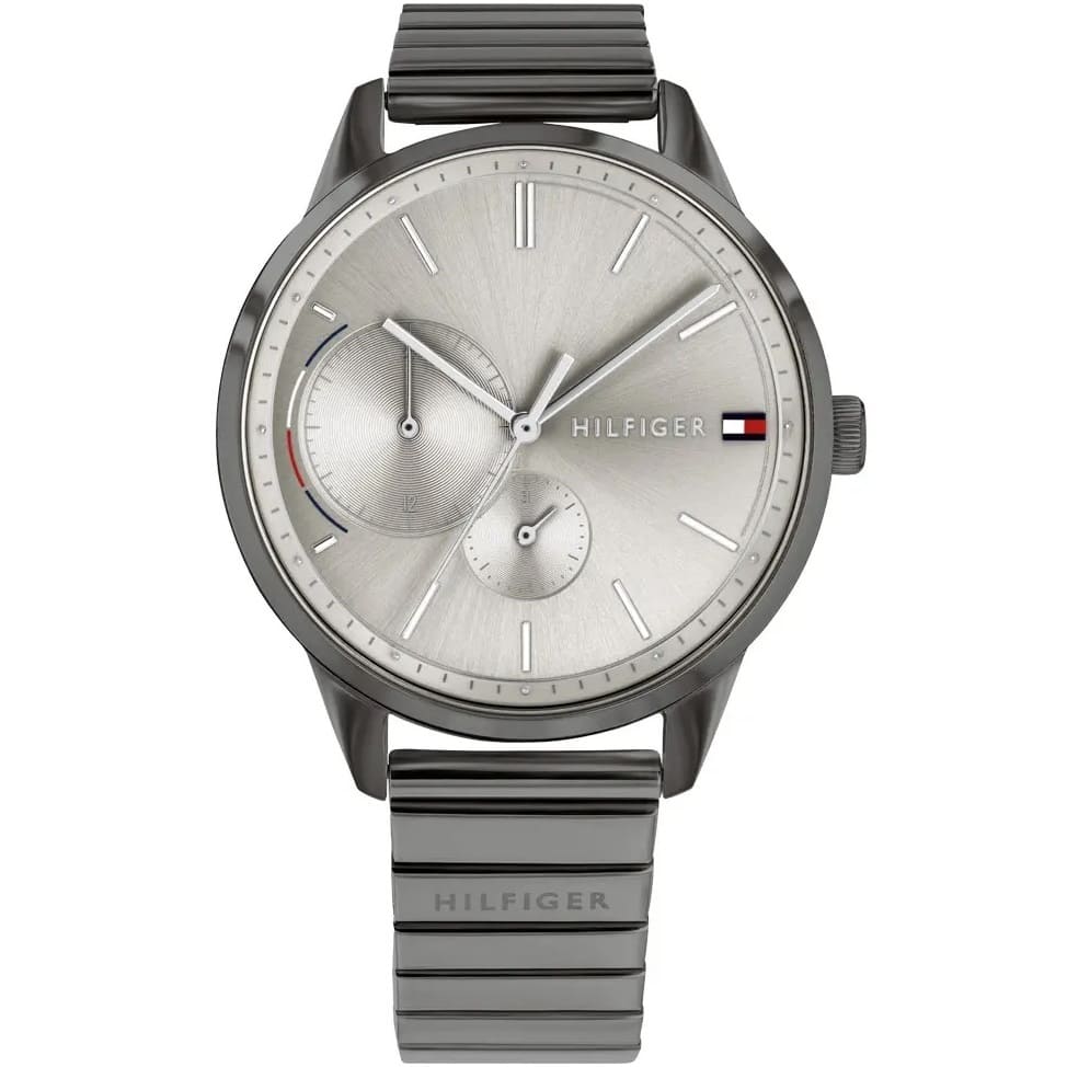 Tommy Hilfiger Brooke 1782062 38mm Women's Multi-Function Watch – Silver Sunray & Gunmetal Stainless Steel Bracelet