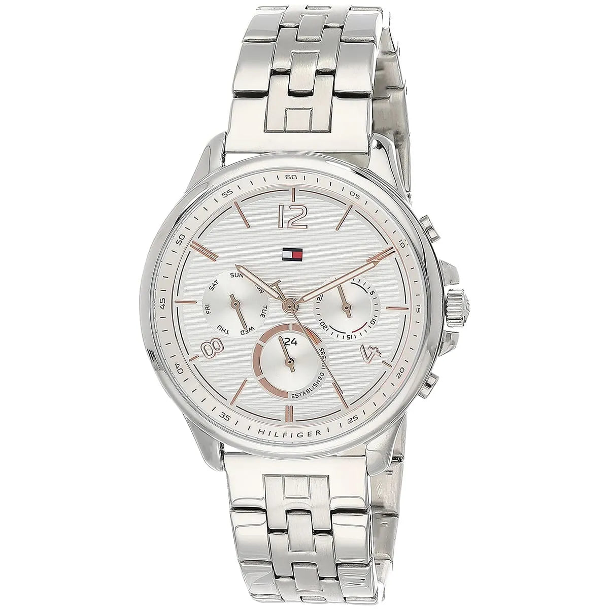 Tommy Hilfiger Harper 1782222 38mm Women's Multi-Function Watch – White & Silver Stainless Steel Bracelet