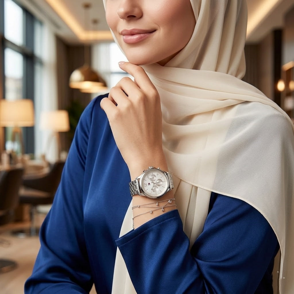 Tommy Hilfiger Harper 1782222 38mm Women's Multi-Function Watch – White & Silver Stainless Steel Bracelet
