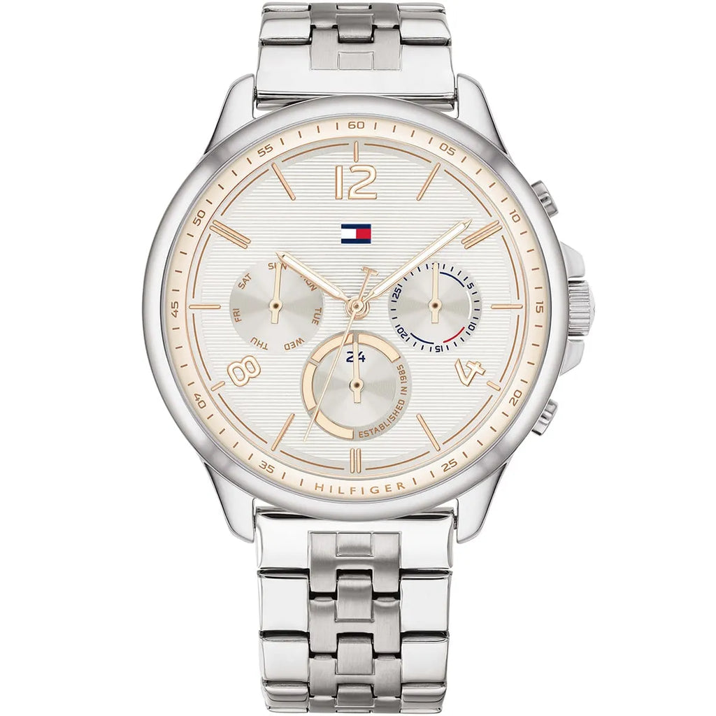Tommy Hilfiger Harper 1782222 38mm Women's Multi-Function Watch – White & Silver Stainless Steel Bracelet
