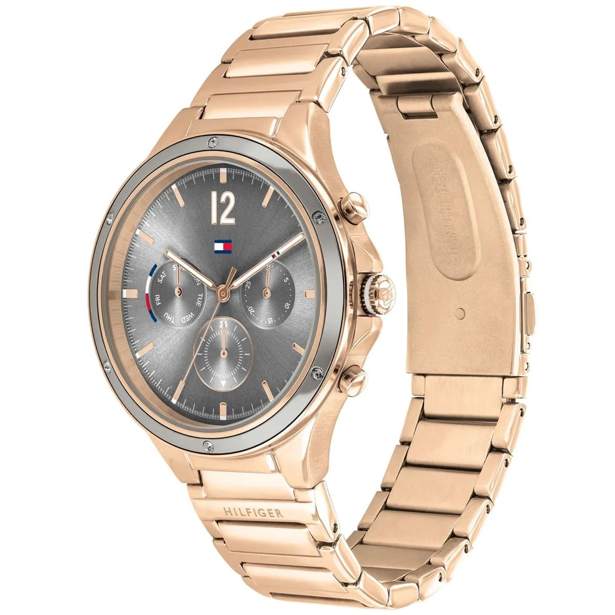 Tommy Hilfiger Eve 1782277 38mm Women's Multi-Function Watch – Grey Sunray & Gold Stainless Steel Bracelet