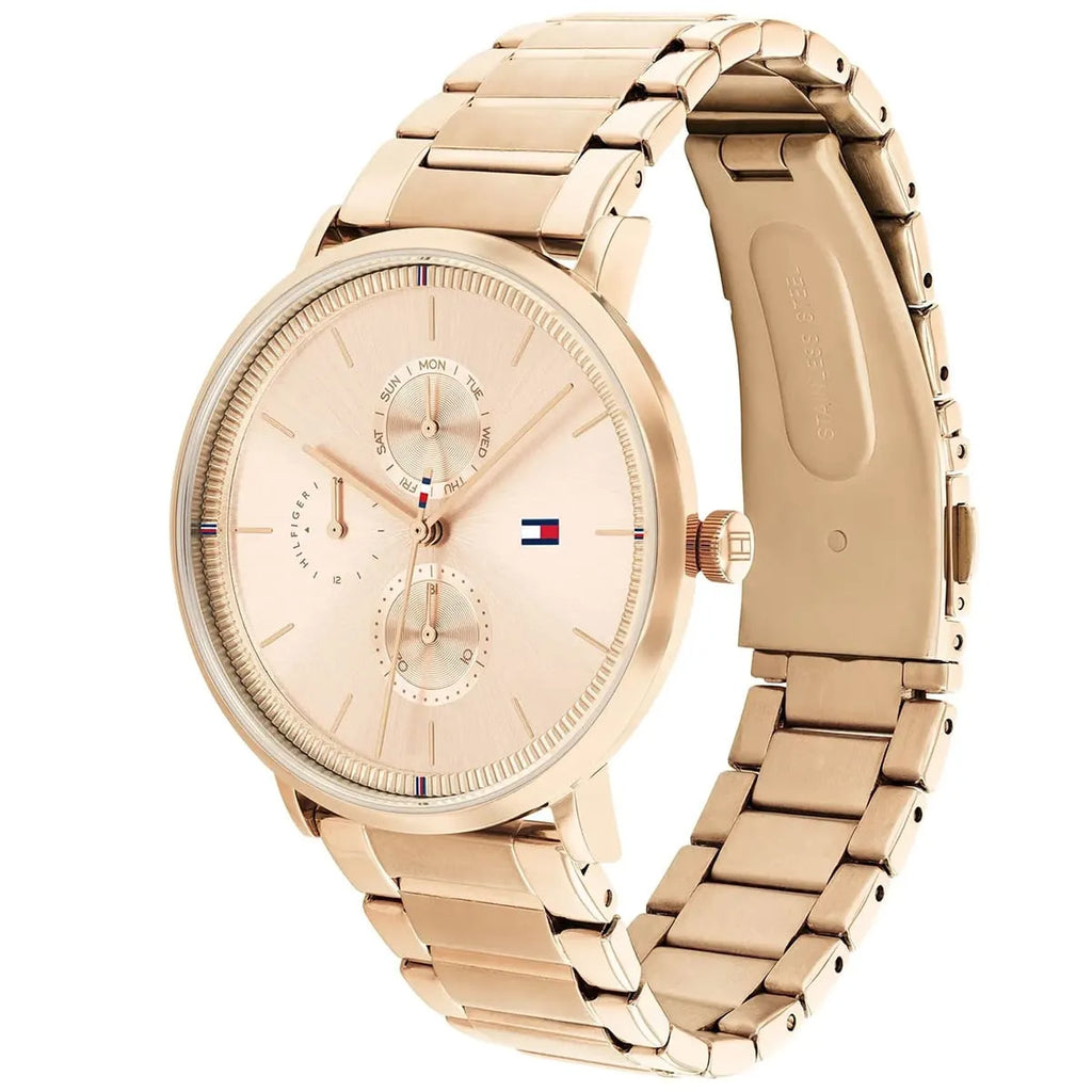 Tommy Hilfiger Jenna 1782296 40mm Women's Multi-Function Watch – Rose Gold Sunray & Rose Gold Stainless Steel Bracelet