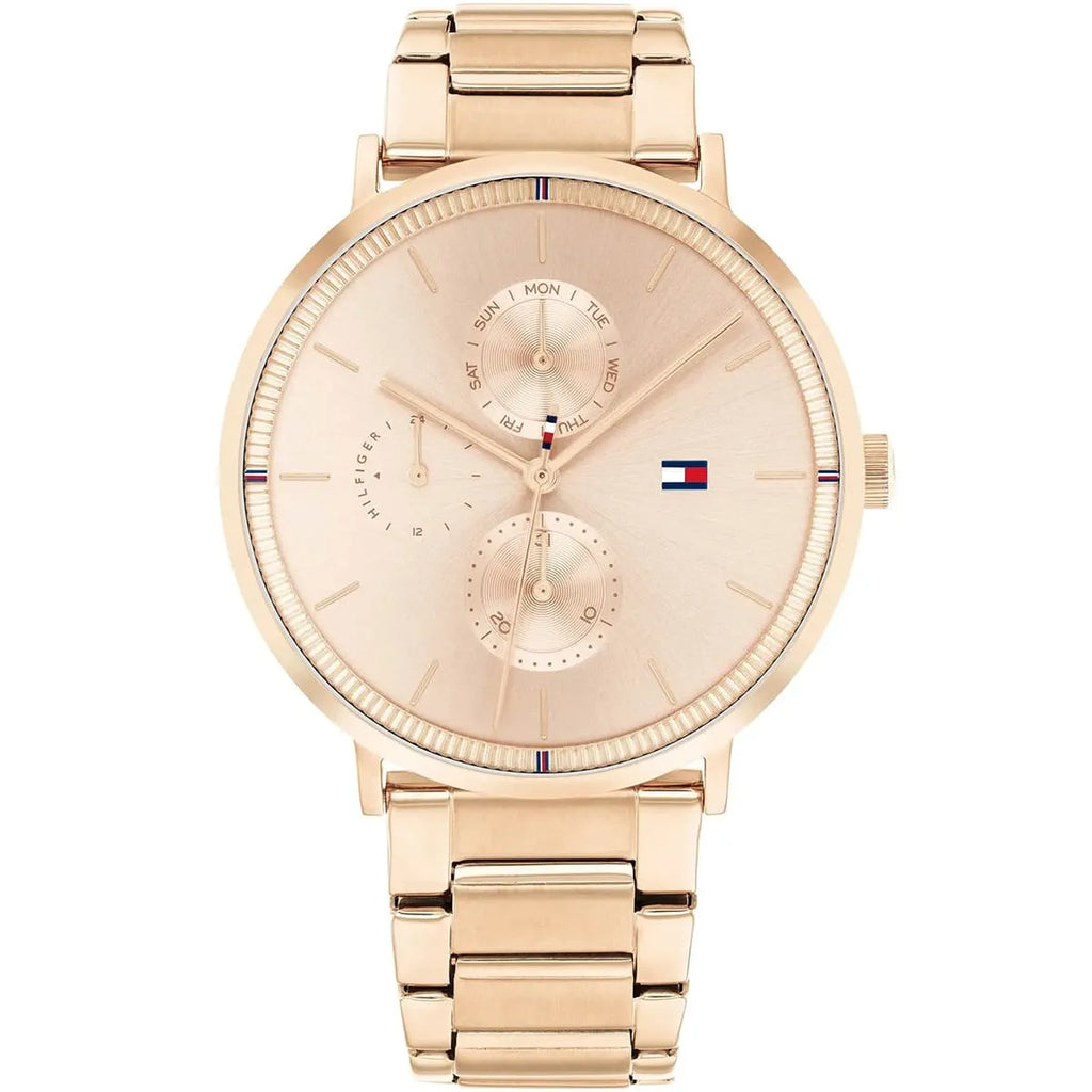 Tommy Hilfiger Jenna 1782296 40mm Women's Multi-Function Watch – Rose Gold Sunray & Rose Gold Stainless Steel Bracelet