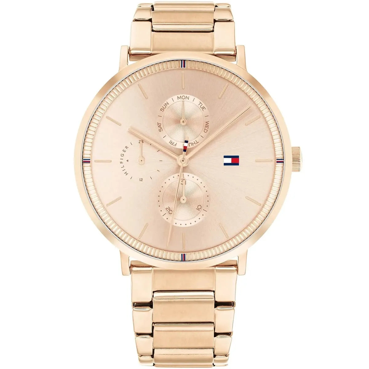 Tommy Hilfiger Jenna 1782296 40mm Women's Multi-Function Watch – Rose Gold Sunray & Rose Gold Stainless Steel Bracelet