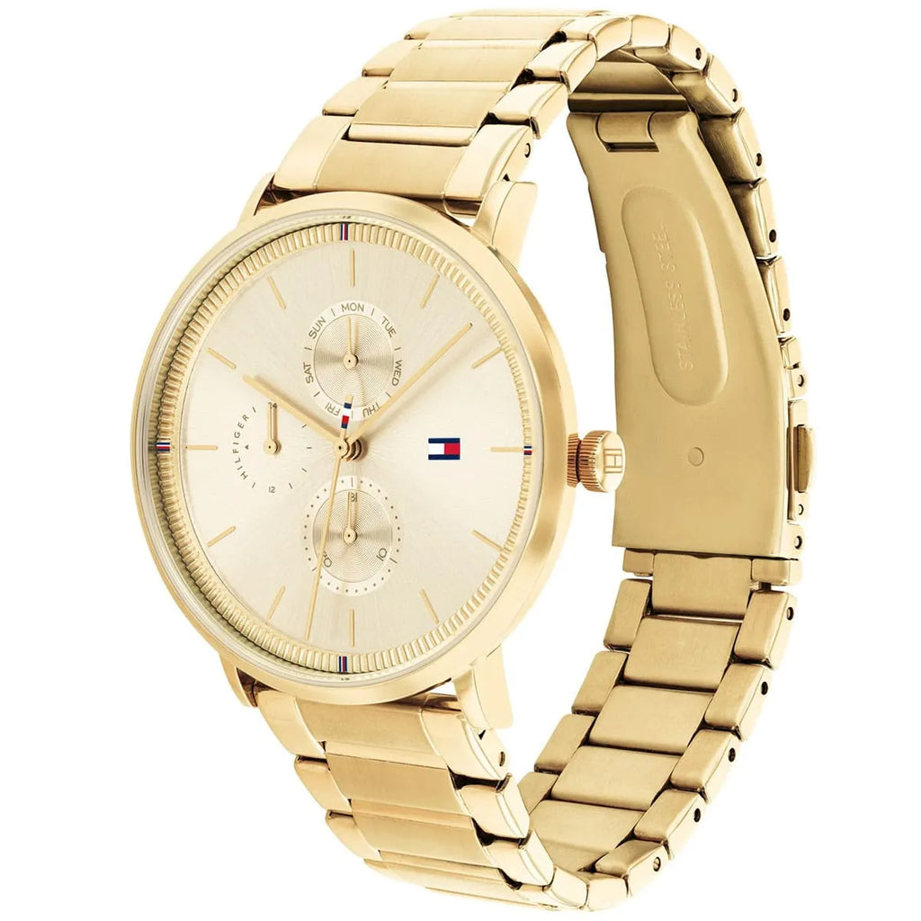 Tommy Hilfiger Jenna 1782297 40mm Women's Multi-Function Watch – Gold Sunray & Gold Stainless Steel Bracelet