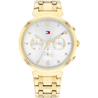 Tommy Hilfiger Ivy 1782344 38mm Women's Multi-Function Watch – Silver Sunray & Gold Stainless Steel Bracelet