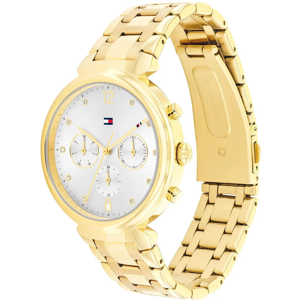 Tommy Hilfiger Ivy 1782344 38mm Women's Multi-Function Watch – Silver Sunray & Gold Stainless Steel Bracelet
