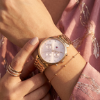Tommy Hilfiger Ivy 1782345 38mm Women's Multi-Function Watch – Pink Sunray & Rose Gold Stainless Steel Bracelet