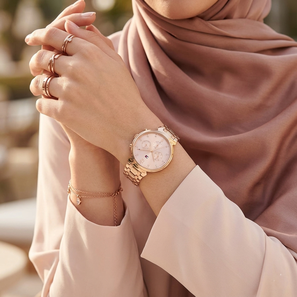 Tommy Hilfiger Ivy 1782345 38mm Women's Multi-Function Watch – Pink Sunray & Rose Gold Stainless Steel Bracelet
