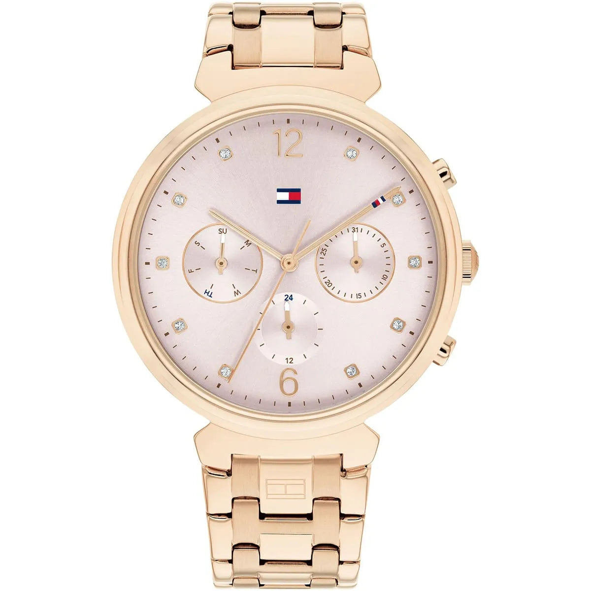 Tommy Hilfiger Ivy 1782345 38mm Women's Multi-Function Watch – Pink Sunray & Rose Gold Stainless Steel Bracelet
