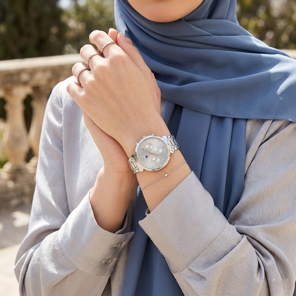 Tommy Hilfiger Ivy 1782346 38mm Women's Multi-Function Watch – Grey Sunray & Silver Stainless Steel Bracelet