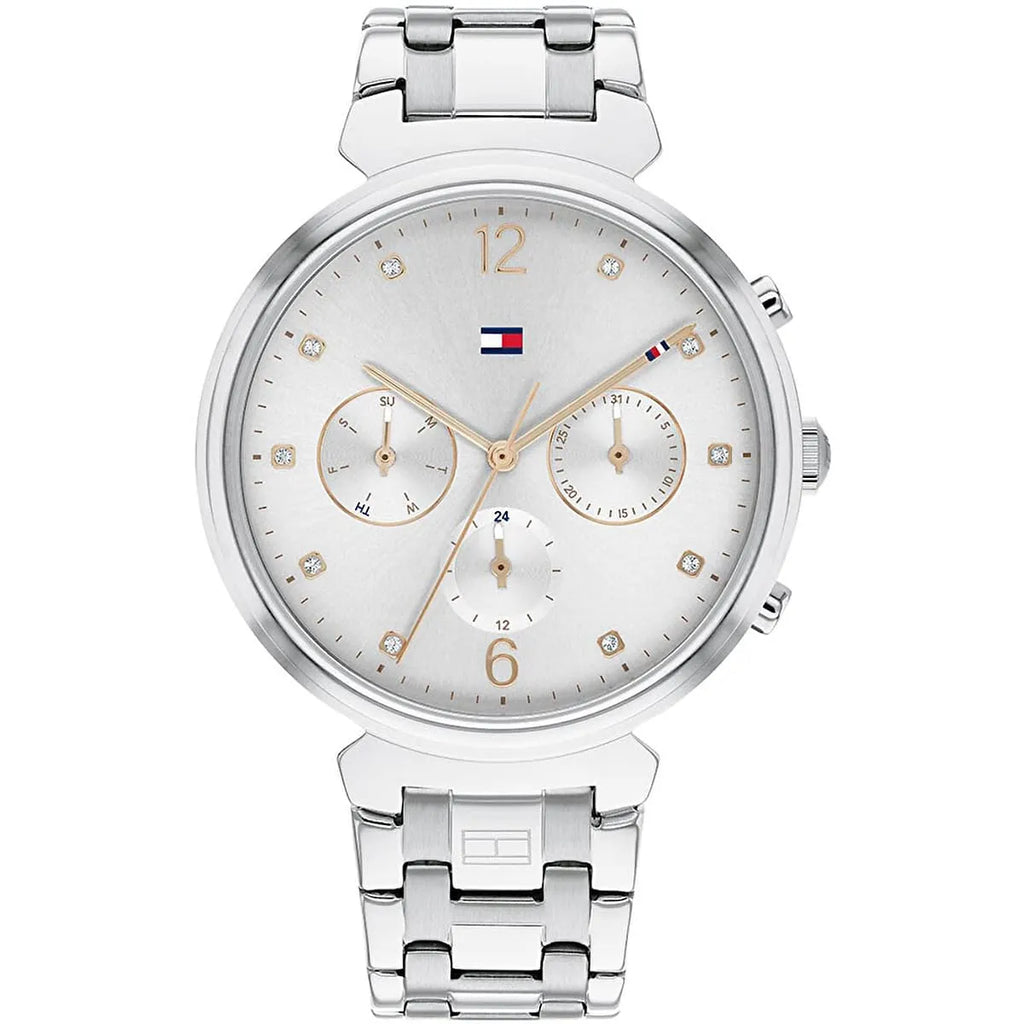 Tommy Hilfiger Ivy 1782346 38mm Women's Multi-Function Watch – Grey Sunray & Silver Stainless Steel Bracelet