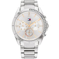 Tommy Hilfiger Kennedy 1782384 38mm Women's Multi-Function Watch – Silver Sunray & Silver Stainless Steel Bracelet
