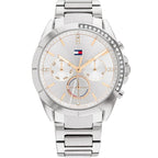Tommy Hilfiger Kennedy 1782384 38mm Women's Multi-Function Watch – Silver Sunray & Silver Stainless Steel Bracelet