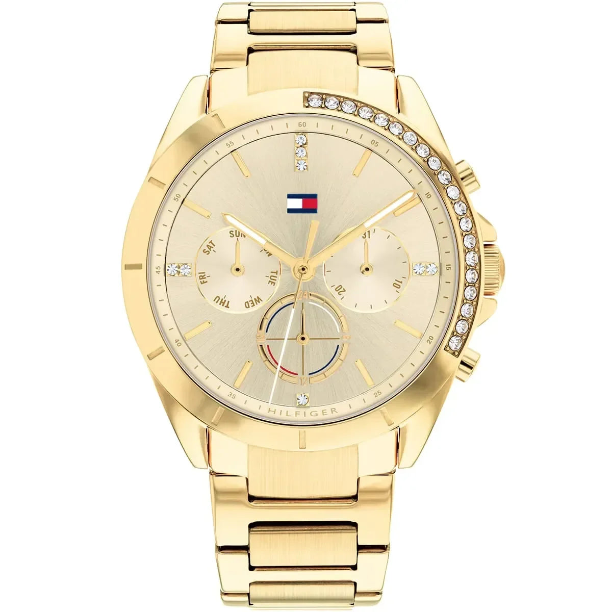 Tommy Hilfiger Signature 1782385 38mm Women's Multi-Function Watch – Gold & Gold Stainless Steel Bracelet