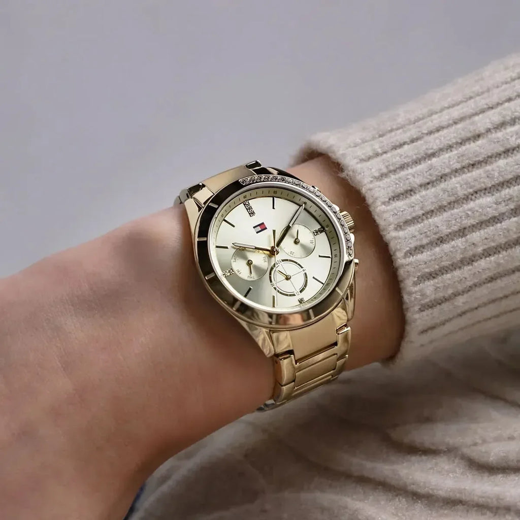 Tommy Hilfiger Signature 1782385 38mm Women's Multi-Function Watch – Gold & Gold Stainless Steel Bracelet