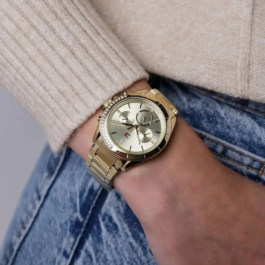 Tommy Hilfiger Signature 1782385 38mm Women's Multi-Function Watch – Gold & Gold Stainless Steel Bracelet
