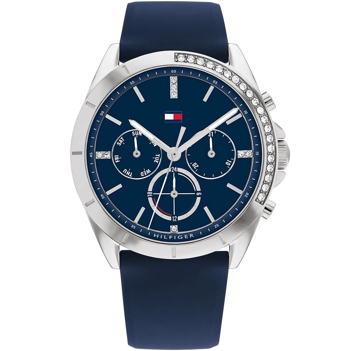 Tommy Hilfiger Kennedy 1782389 38mm Women's Multi-Function Watch – Navy Blue & Navy Blue Rubber Strap
