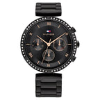 Tommy Hilfiger Lars 1782390 38mm Women's Multi-Function Watch – Black & Black Stainless Steel Bracelet