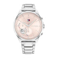 Tommy Hilfiger Leah 1782414 38mm Women's Multi-Function Watch – Pink Sunray & Silver Stainless Steel Bracelet