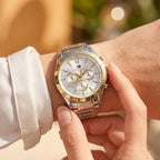 Tommy Hilfiger Kenzie 1782555 38mm Women's Multi-Function Watch – Silver Sunray & Two-Tone Stainless Steel Bracelet