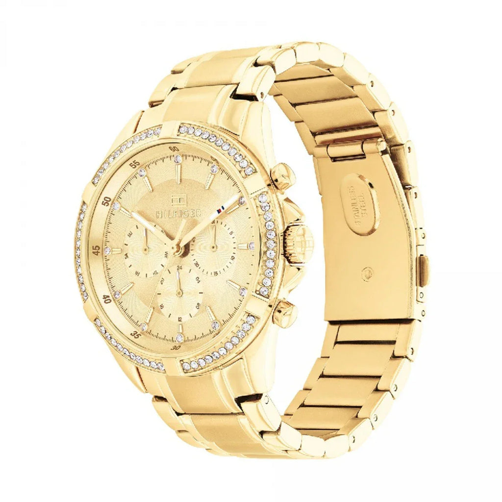 Tommy Hilfiger Kenzie 1782556 38mm Women's Multi-Function Watch – Gold Sunray & Gold Stainless Steel Bracelet