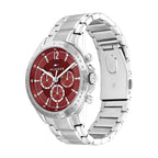 Tommy Hilfiger Kenzie 1782559 38mm Women's Multi-Function Watch – Red Sunray & Silver Stainless Steel Bracelet