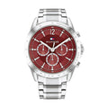 Tommy Hilfiger Kenzie 1782559 38mm Women's Multi-Function Watch – Red Sunray & Silver Stainless Steel Bracelet