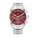 Tommy Hilfiger Kenzie 1782559 38mm Women's Multi-Function Watch – Red Sunray & Silver Stainless Steel Bracelet