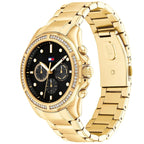 Tommy Hilfiger Brooklyn 1782570 40mm Women's Multi-Function Watch – Black Sunray & Gold Stainless Steel Bracelet