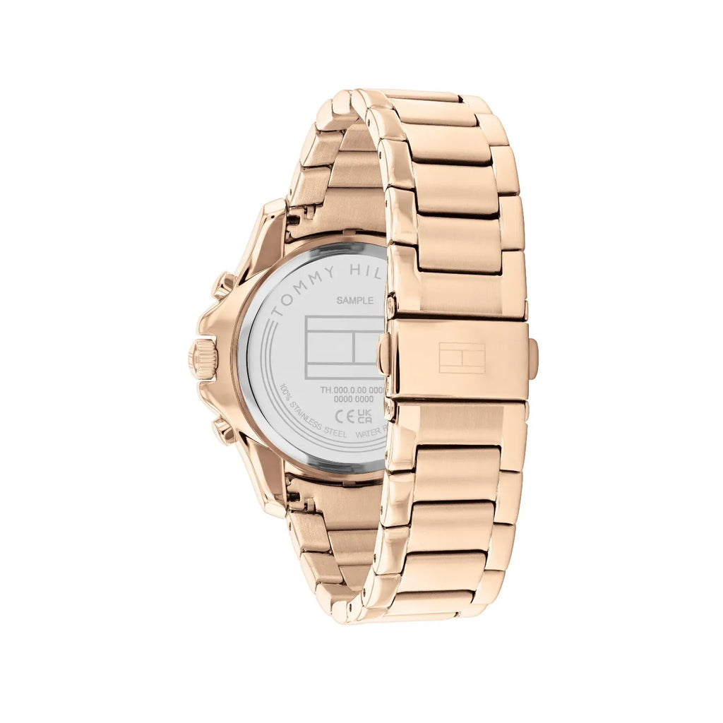 Tommy Hilfiger Brooklyn 1782572 40mm Women's Multi-Function Watch – Silver Sunray & Rose Gold Stainless Steel Bracelet