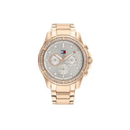 Tommy Hilfiger Brooklyn 1782572 40mm Women's Multi-Function Watch – Silver Sunray & Rose Gold Stainless Steel Bracelet