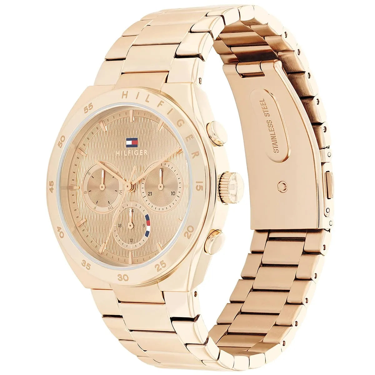 Tommy Hilfiger Carrie 1782577 38mm Women's Multi-Function Watch – Rose Gold Sunray & Rose Gold Stainless Steel Bracelet