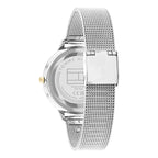 Tommy Hilfiger Signature 1782586 36mm Women's Quartz Watch – White Monogram & Two-Tone Stainless Steel Mesh Bracelet
