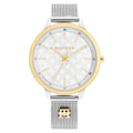 Tommy Hilfiger Signature 1782586 36mm Women's Quartz Watch – White Monogram & Two-Tone Stainless Steel Mesh Bracelet