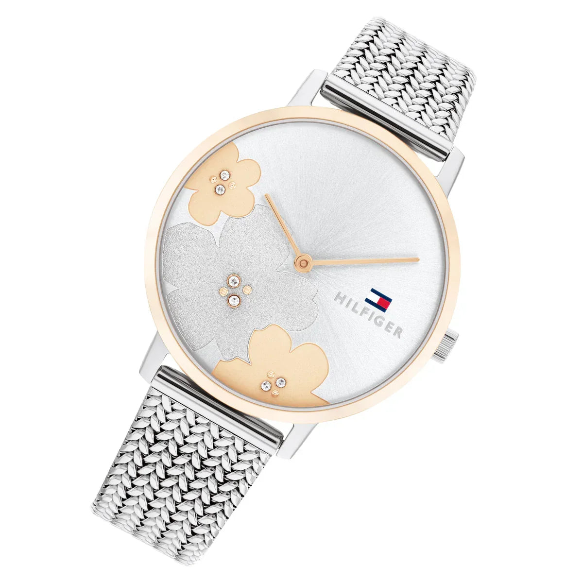 Tommy Hilfiger Slim 1782604 34mm Women's Quartz Watch – Silver Sunray & Silver Stainless Steel Mesh Bracelet