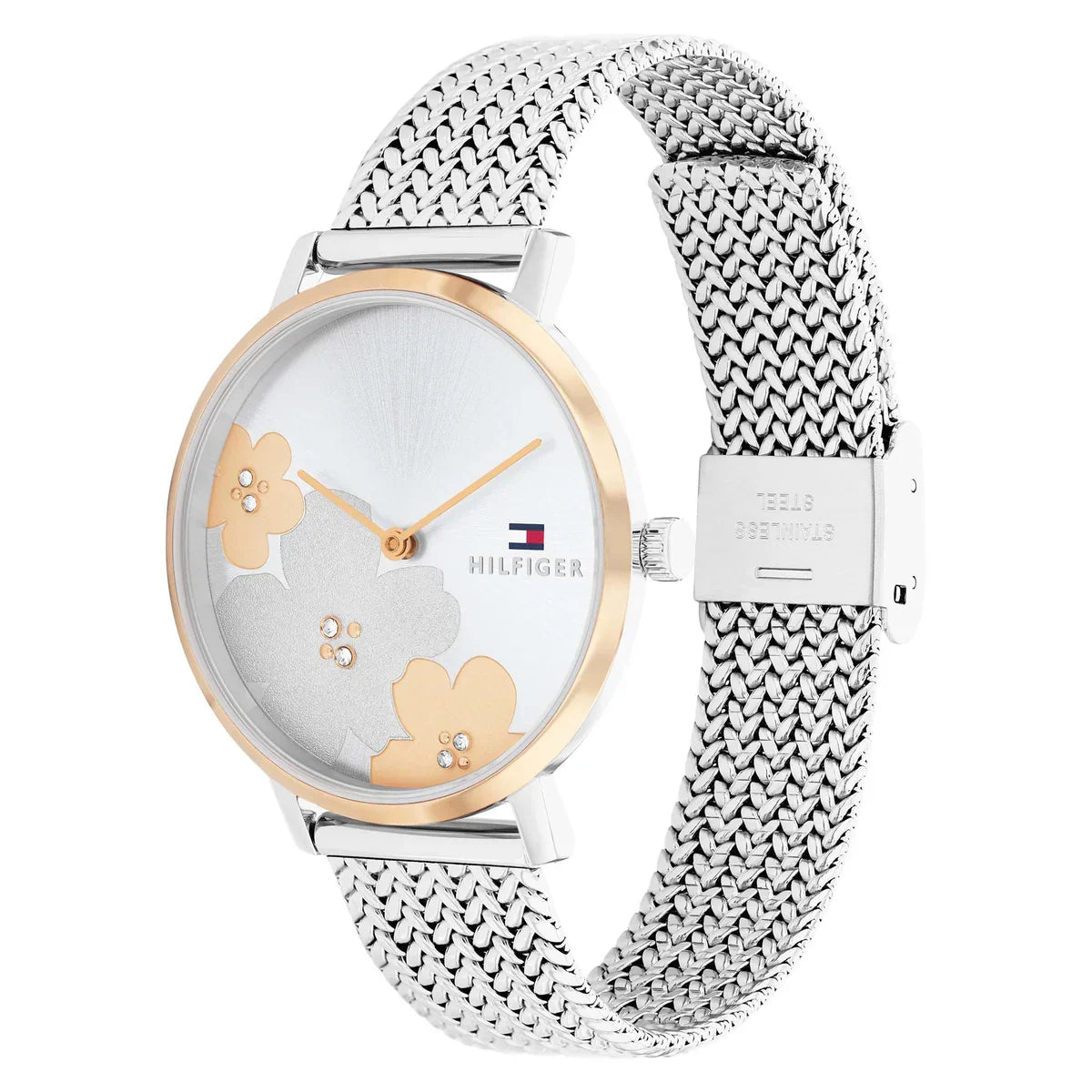Tommy Hilfiger Slim 1782604 34mm Women's Quartz Watch – Silver Sunray & Silver Stainless Steel Mesh Bracelet