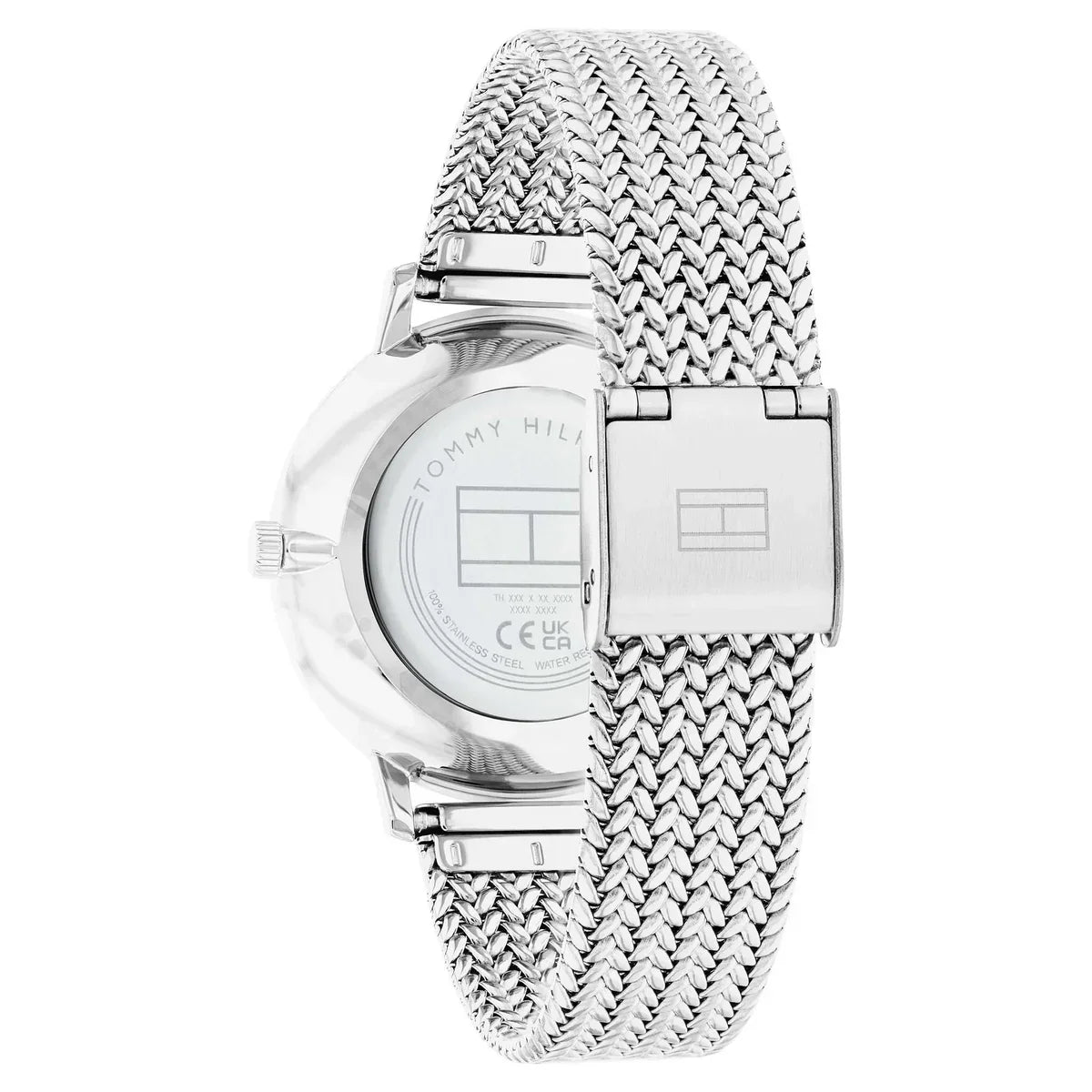 Tommy Hilfiger Slim 1782604 34mm Women's Quartz Watch – Silver Sunray & Silver Stainless Steel Mesh Bracelet